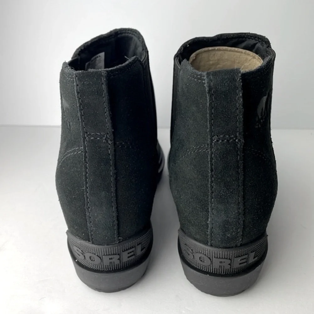 Sorel Evie 2 Chelsea Black Wedge Ankle Boots